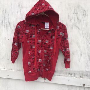 disney hannah montana hoodie Shirt Women Jr Sz S 3/5 red Miley Cyrus Vtg Y2k